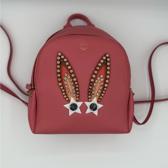 MCM- Calfskin Bunny Polke Mini Backpack - Picture 6 of 8
